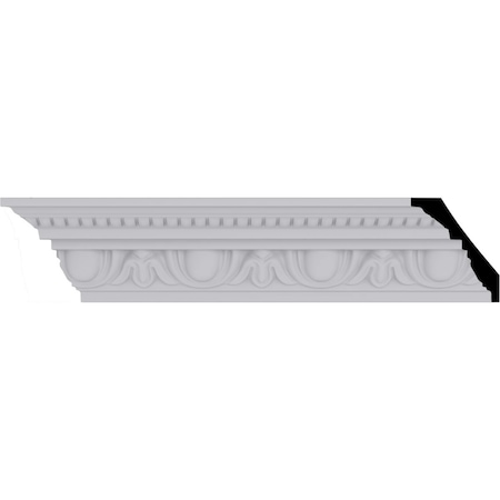 Ekena Millwork 3 1/4"H x 2 3/4"P x 4 3/8"F x 94 1/2"L Traditional Egg & Dart with Beads Crown Moulding MLD03X02X04TR
